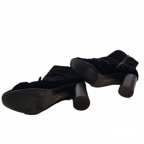 Zara Velvet Bow Ankle Boots Black Size 38. - Picture 14 of 15